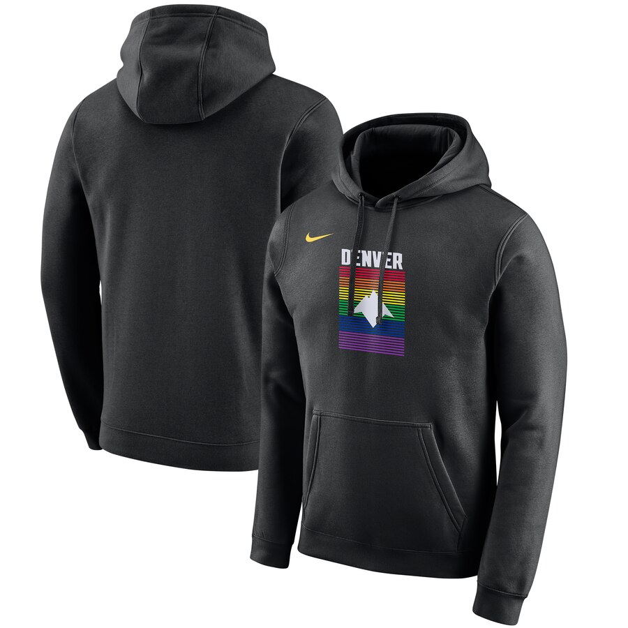 NBA Denver Nuggets Nike 201920 City Edition Club Pullover Hoodie Black->denver nuggets->NBA Jersey